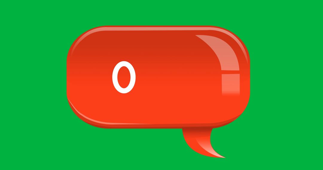 Digital Counter in Orange Speech Bubble Against Green Backdrop