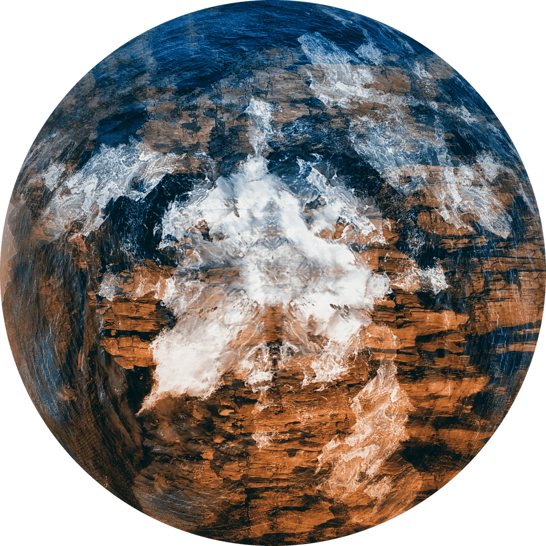 Transparent Globe Illustration with Cloud Overlay