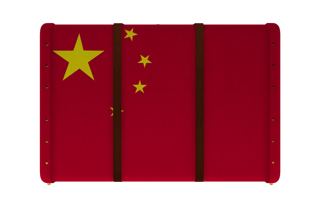 Transparent Chinese Flag Suitcase Vector Illustration