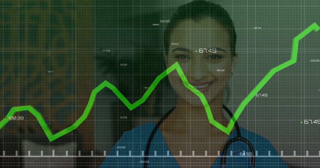 Smiling Nurse with Digital Growth Chart in Hospital Setting