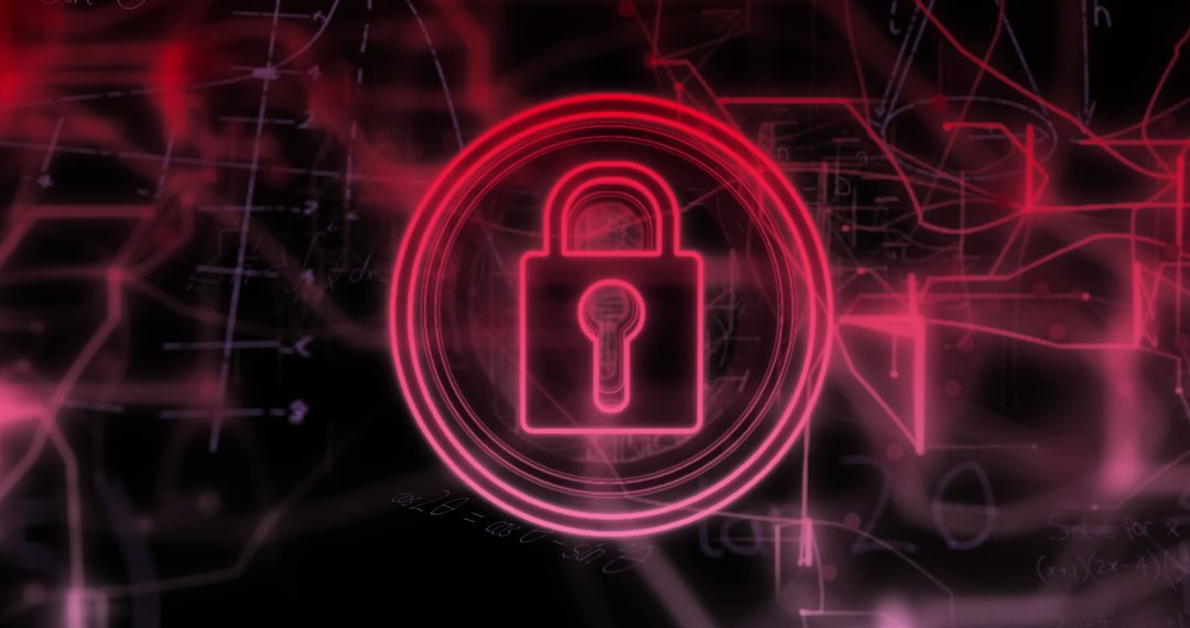 Digital Security Symbol with Mathematics Overlays