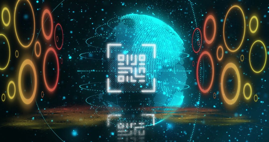 Futuristic Digital Globe with Scanning Technology in Virtual Space