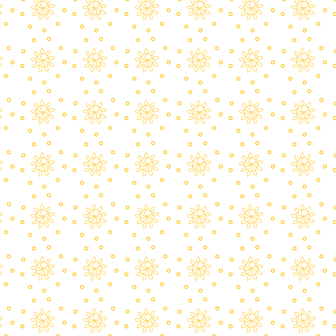 Vibrant Yellow Flower Pattern on Transparent Background