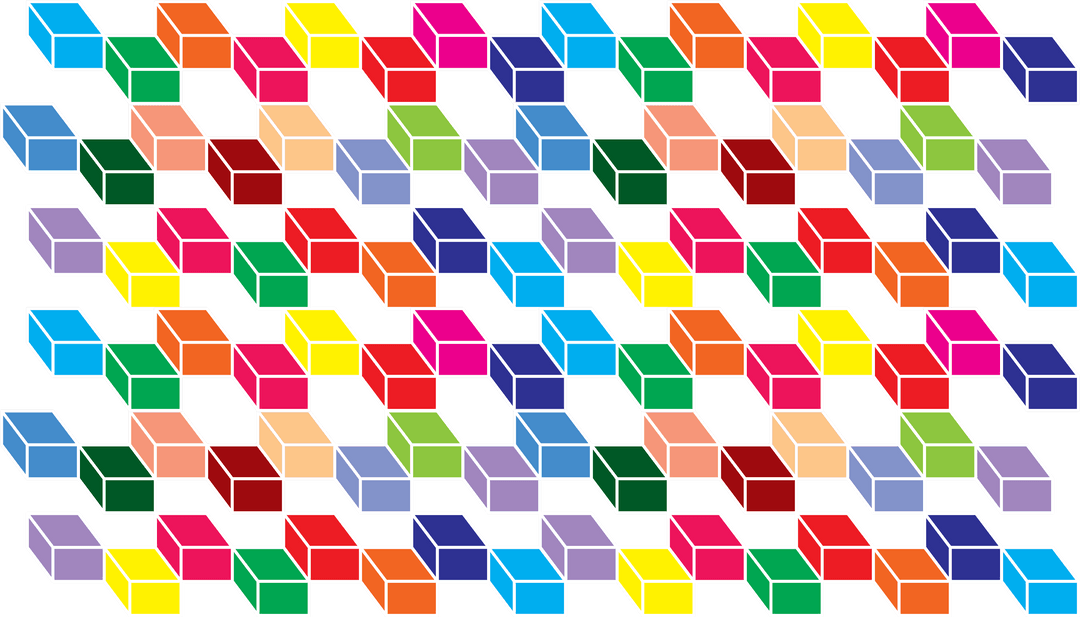 Vibrant Transparent Geometric Block Pattern