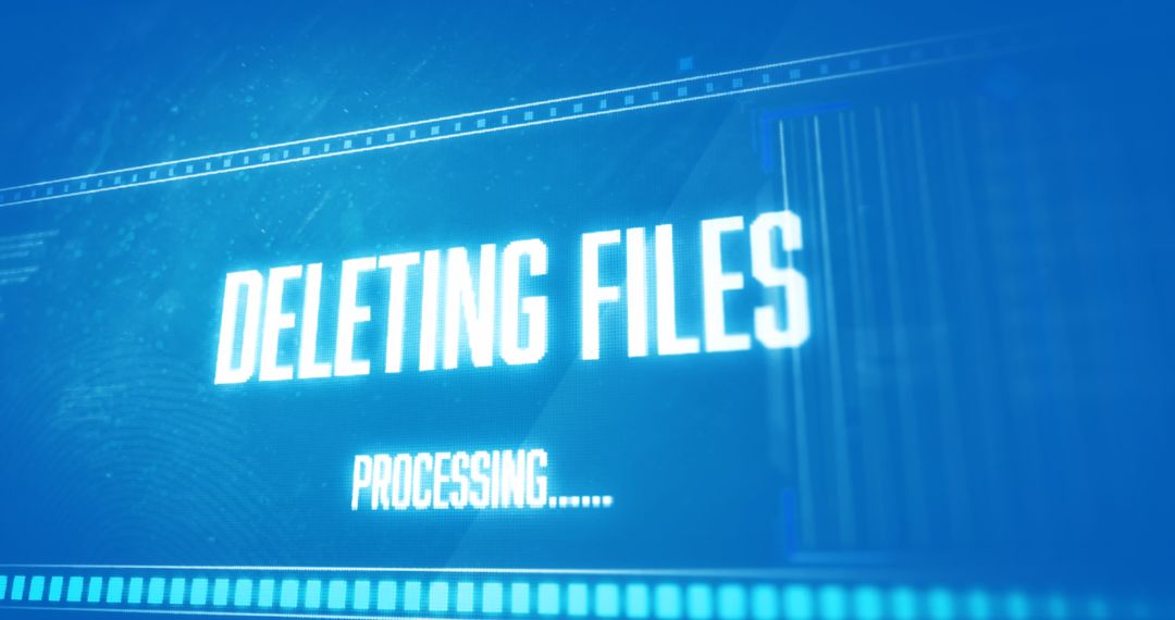 Data Backup and Deletion Process on Digital Screen