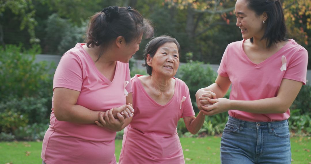 Joyful Family Bonding in Garden Walk Together