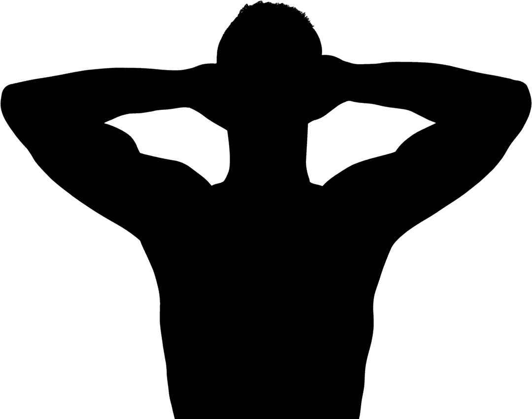 Silhouette of Man Relaxing Transparent Background