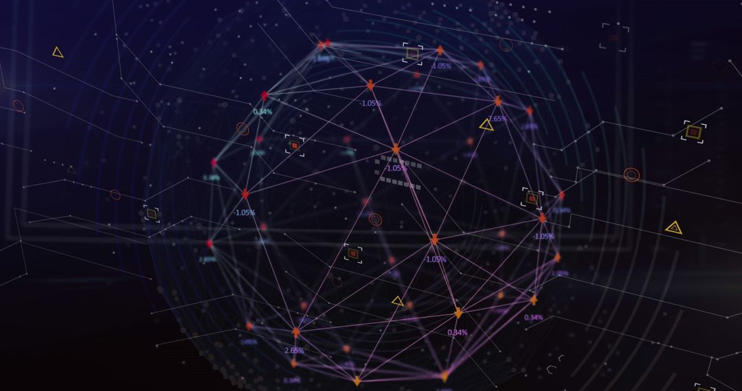 Abstract Digital Network Sphere in Technological Space