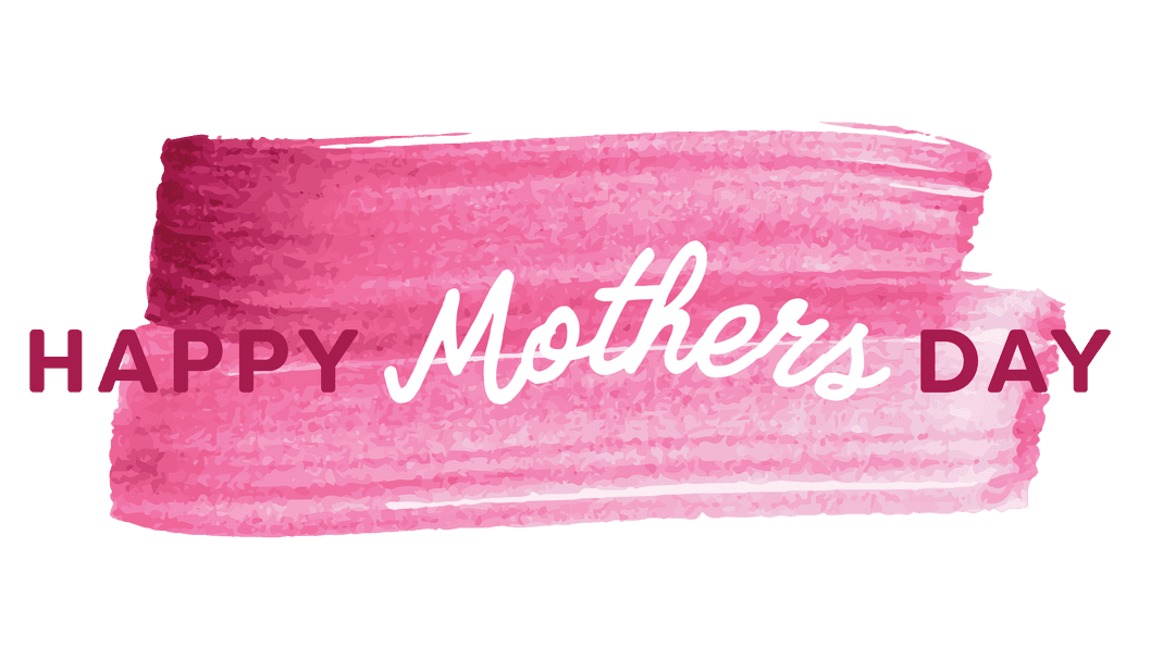 Happy Mother's Day Greeting on Transparent Background