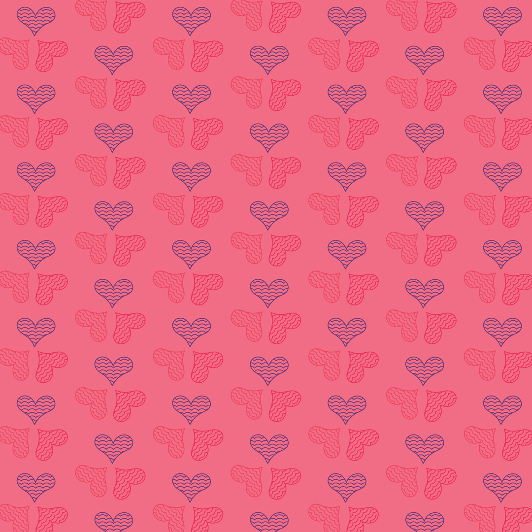 Seamless Red Heart Pattern on Transparent Background for Love and Design