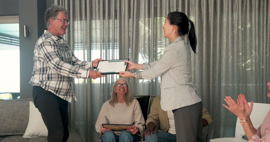 Friendly Group Therapy Session with Certificate Presentation