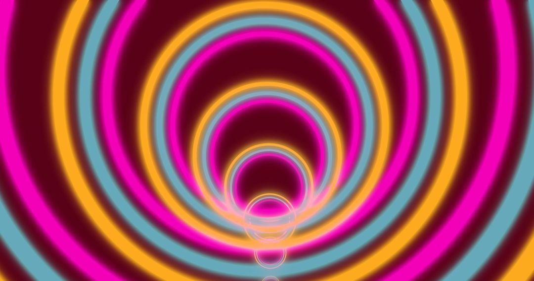 Psychedelic Neon Circular Patterns on Dark Background