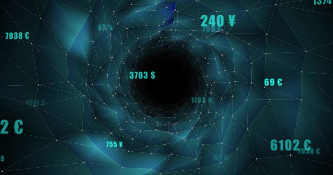 Digital Currency Values in Futuristic Geometric Tunnel