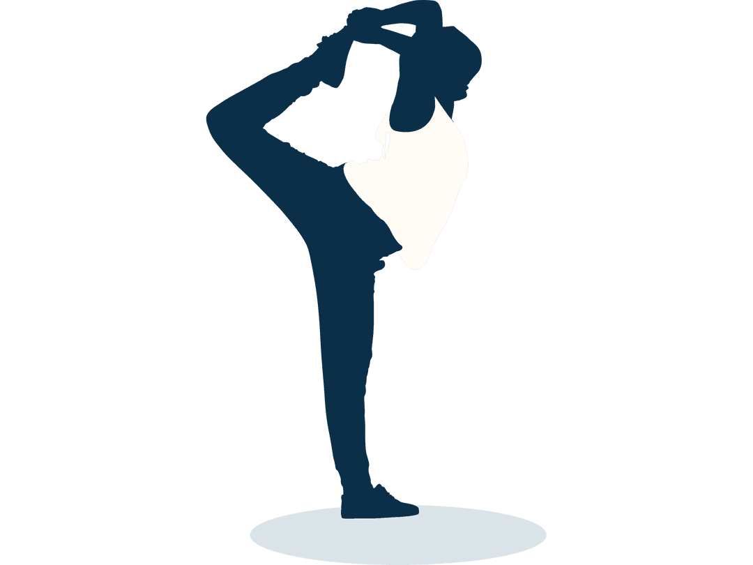 Woman Exercising Pose Silhouette on Transparent Background