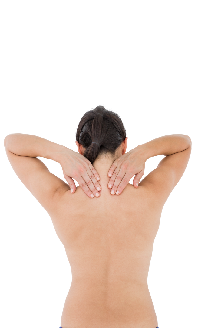 Woman Touching Painful Neck on Transparent Background - Download Free Stock Images Pikwizard.com