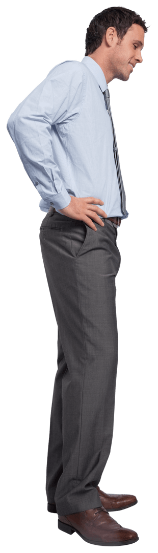 Smiling Businessman Hand on Hip Transparent