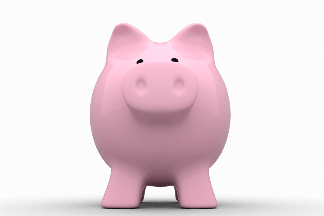 Transparent Pink Piggy Bank for Savings Concept Design