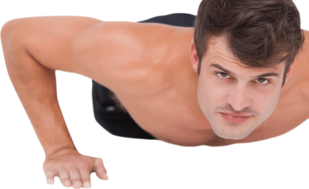 Transparent Fit Man Performing Push Ups with Determination - Download Free Stock Images Pikwizard.com