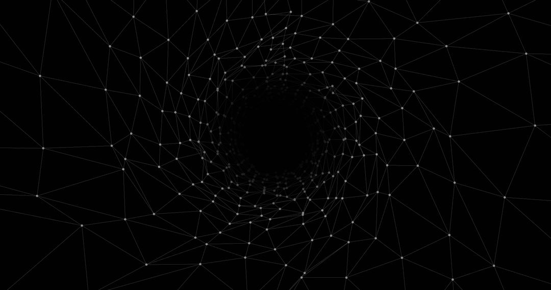 Abstract Digital Tunnel on Black Background