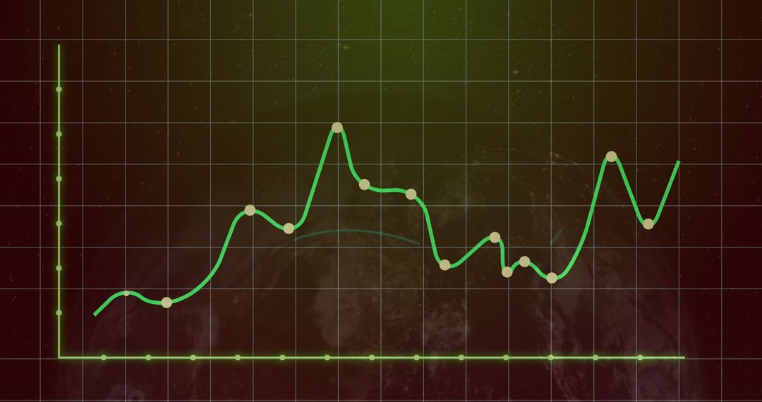 Digital Finance Chart Overlaying Globe Background