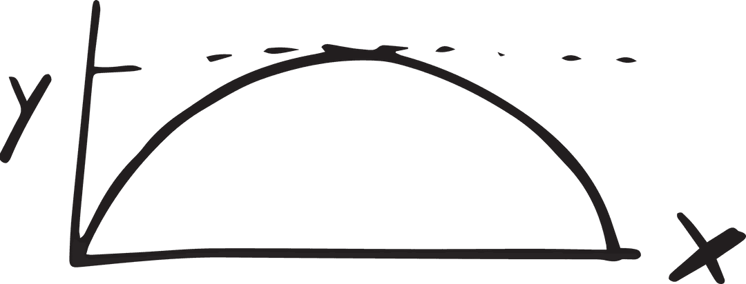 Geometric Diagram Illustrating Parabolic Graph on Transparent Background
