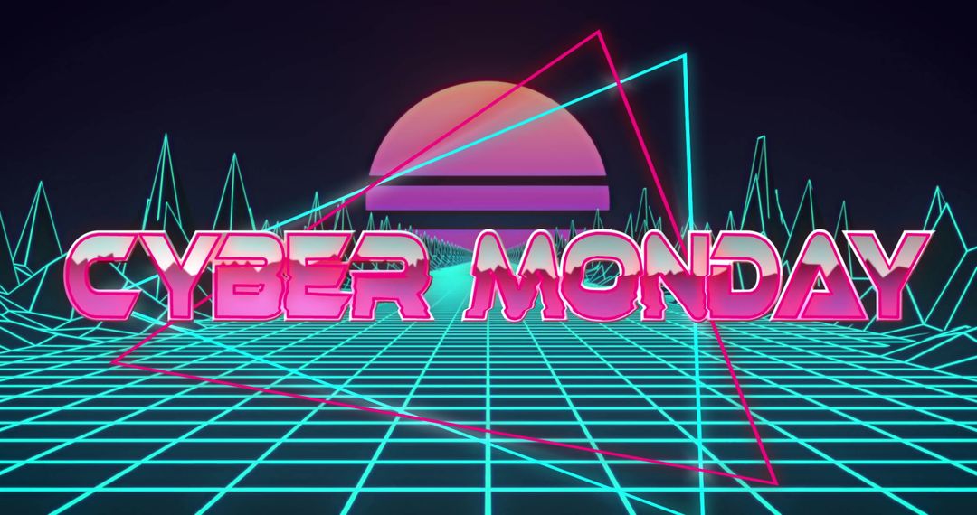 Cyber Monday Synthwave Style Retro Neon Design