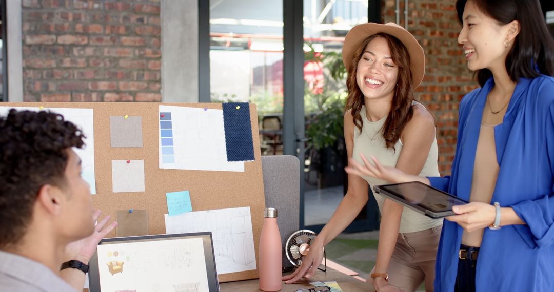 Diverse Colleagues Collaborating on Innovative Design Project