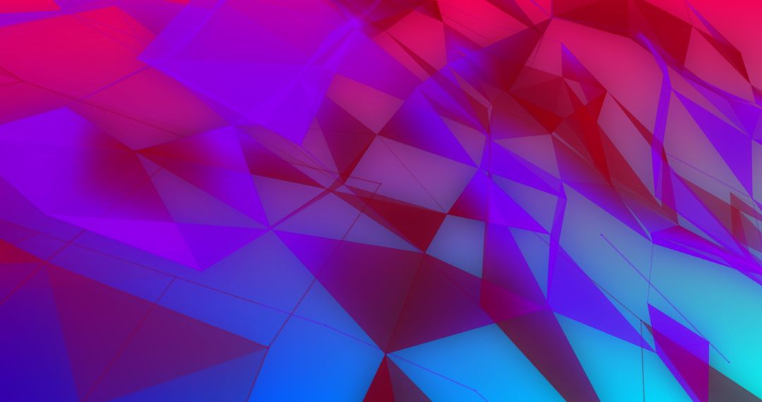 Abstract Polygonal Network in Vibrant Blue and Pink Colors