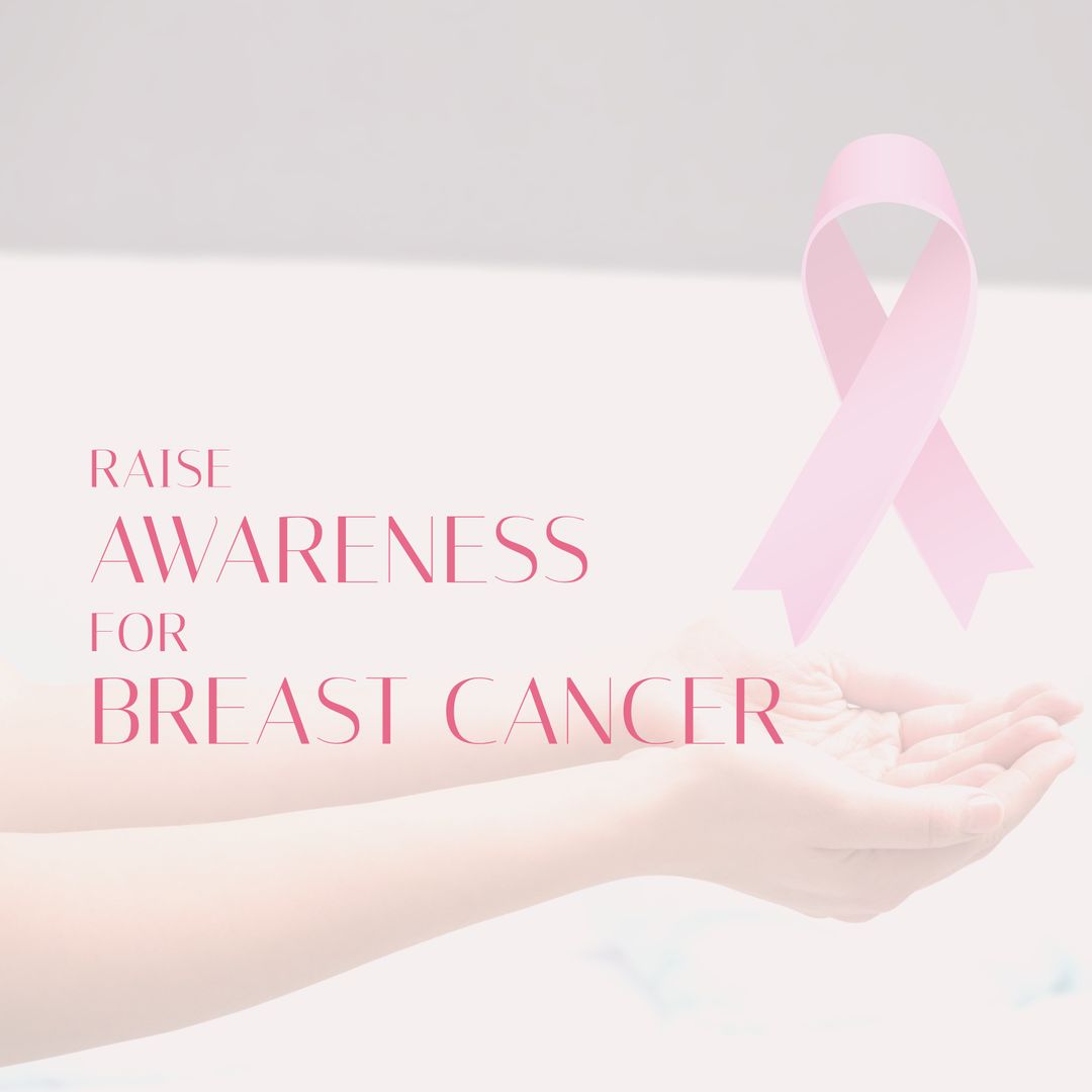 Raise Awareness for Breast Cancer Awareness with Pink Ribbon and Open Hands - Download Free Stock Templates Pikwizard.com