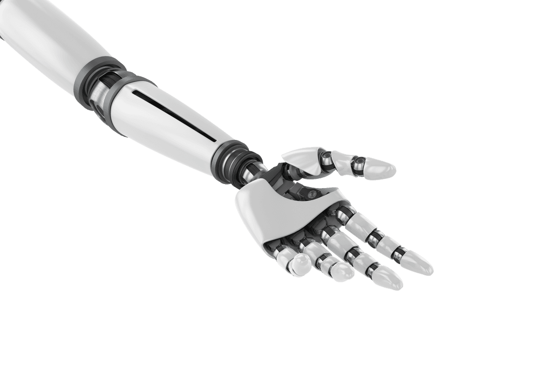 Digital Robotic Arm Illustration on Transparent Background