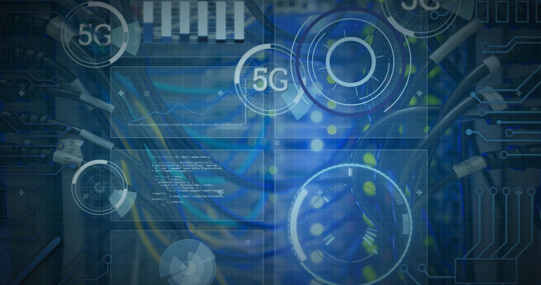 Futuristic 5G Network Digital Interface with Data Processing - Free Images, Stock Photos and Pictures on Pikwizard.com