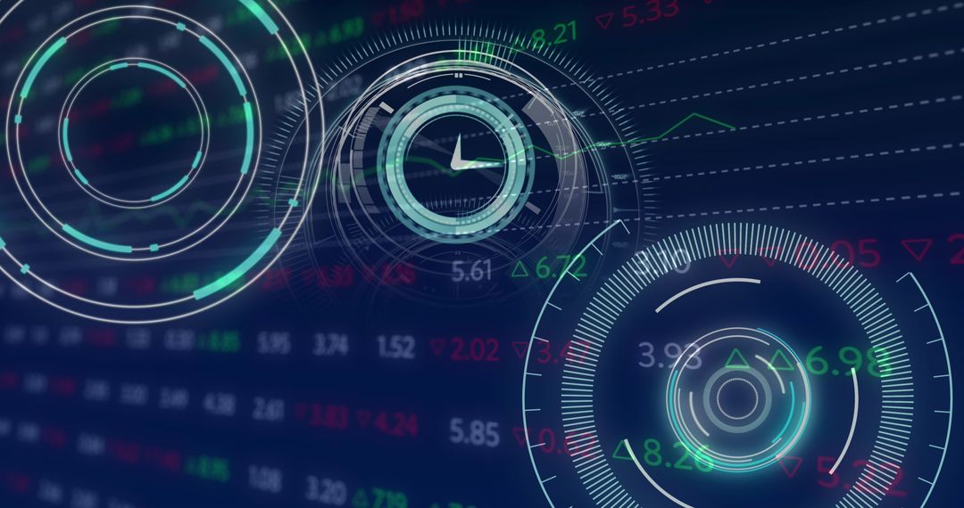 Futuristic Digital Interface Clock and Data