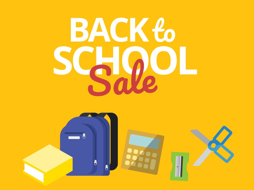 Back to School Sale with School Supplies Illustration
