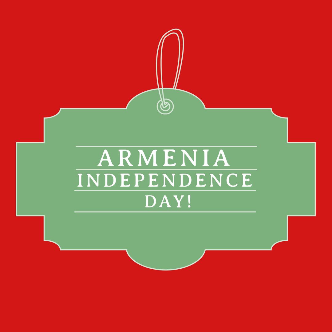Armenia Independence Day Tag on Bold Red Background