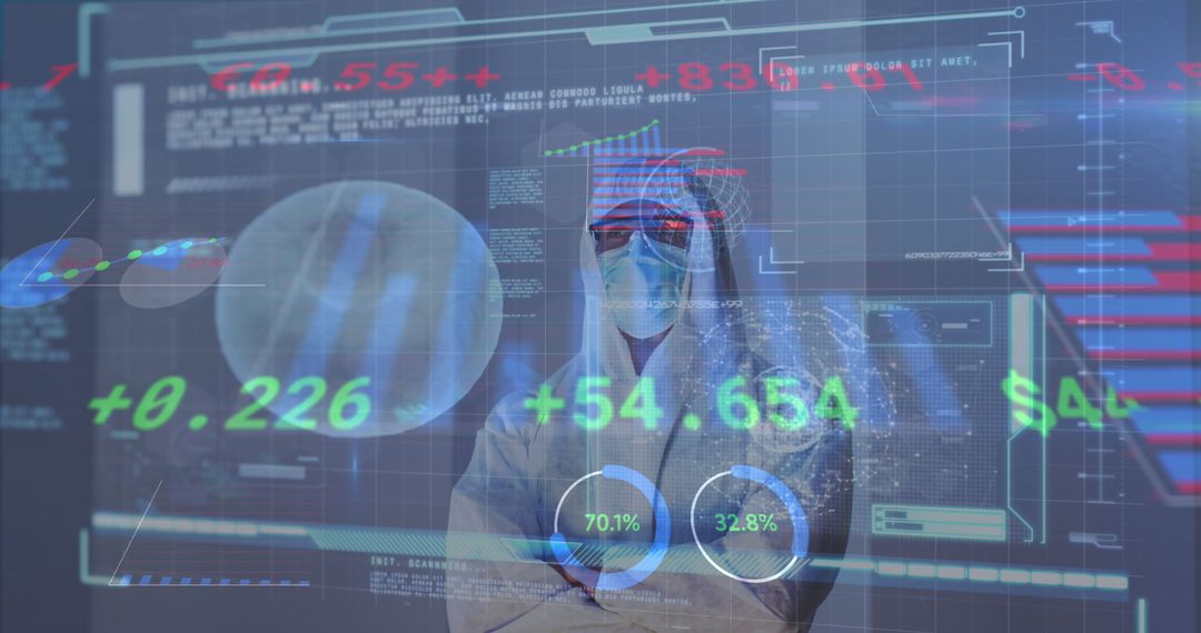 Scientist Analyzing Data on Digital Interface Screen - Free Images, Stock Photos and Pictures on Pikwizard.com