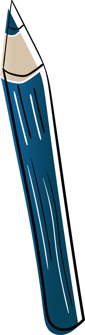 Transparent Vector Illustration of Blue Pencil on White Background