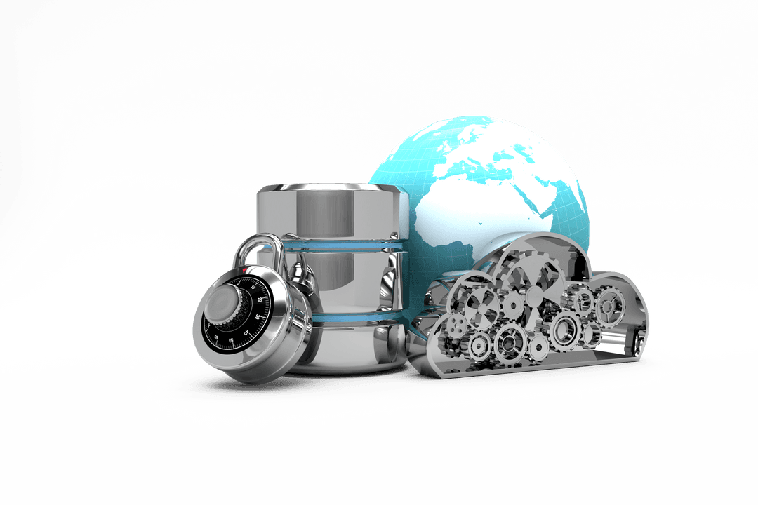 Transparent Database Security Concept with Lock, Cloud, and Globe - Download Free Stock Images Pikwizard.com