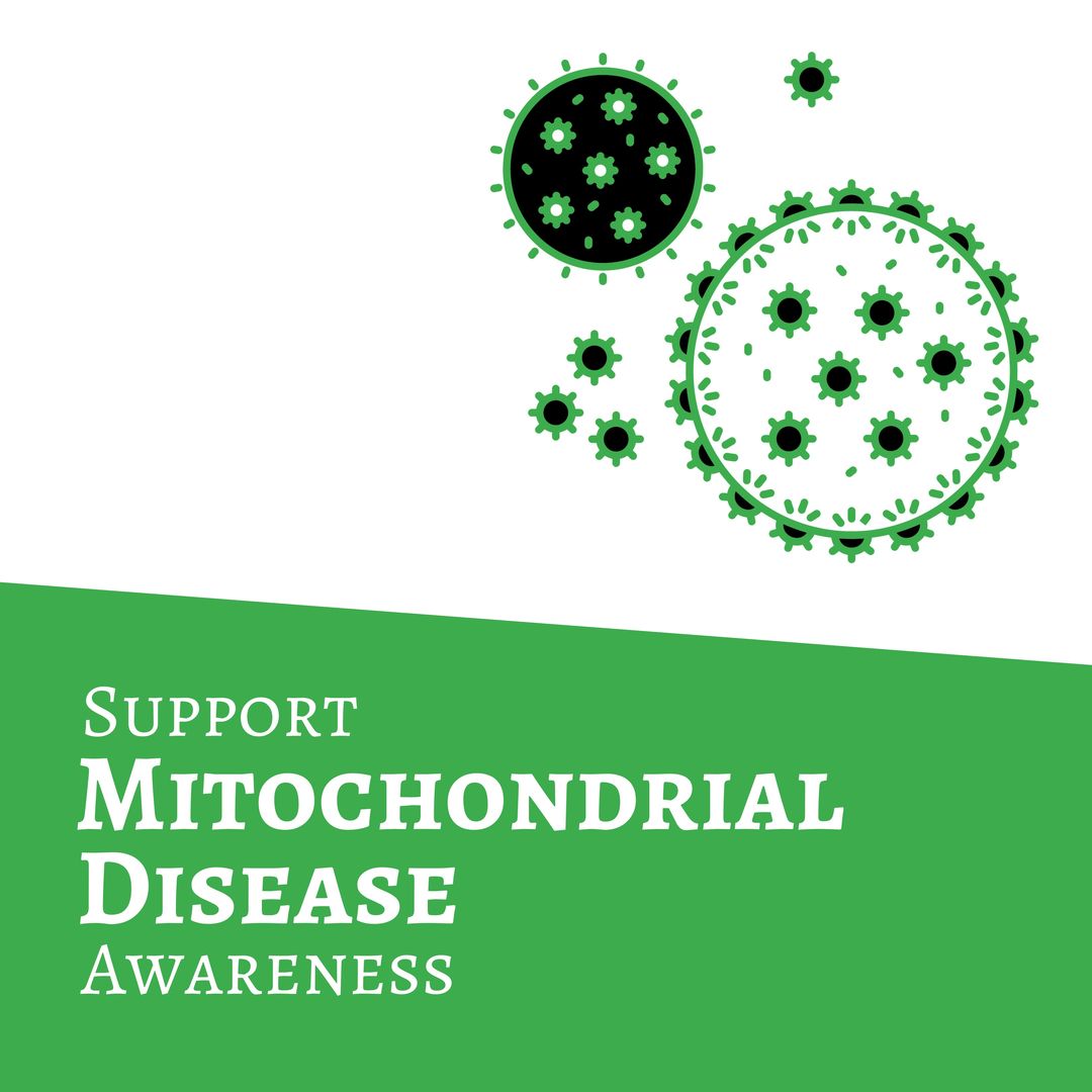 Illustration of virus and support mitochondrial disease awareness week text on white background - Download Free Stock Templates Pikwizard.com