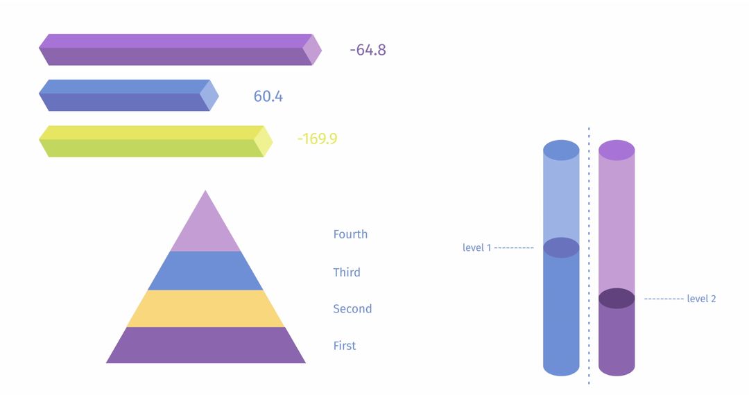 Abstract Data Visualization with Bars and Pyramids