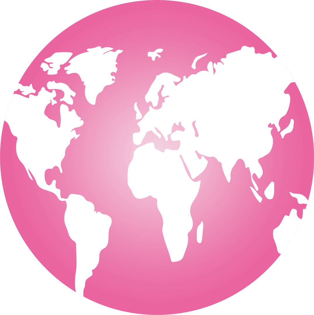 Transparent Pink Globe Illustration for International Concepts