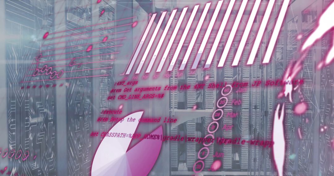 Futuristic Data Interface Overlaying Modern Server Room