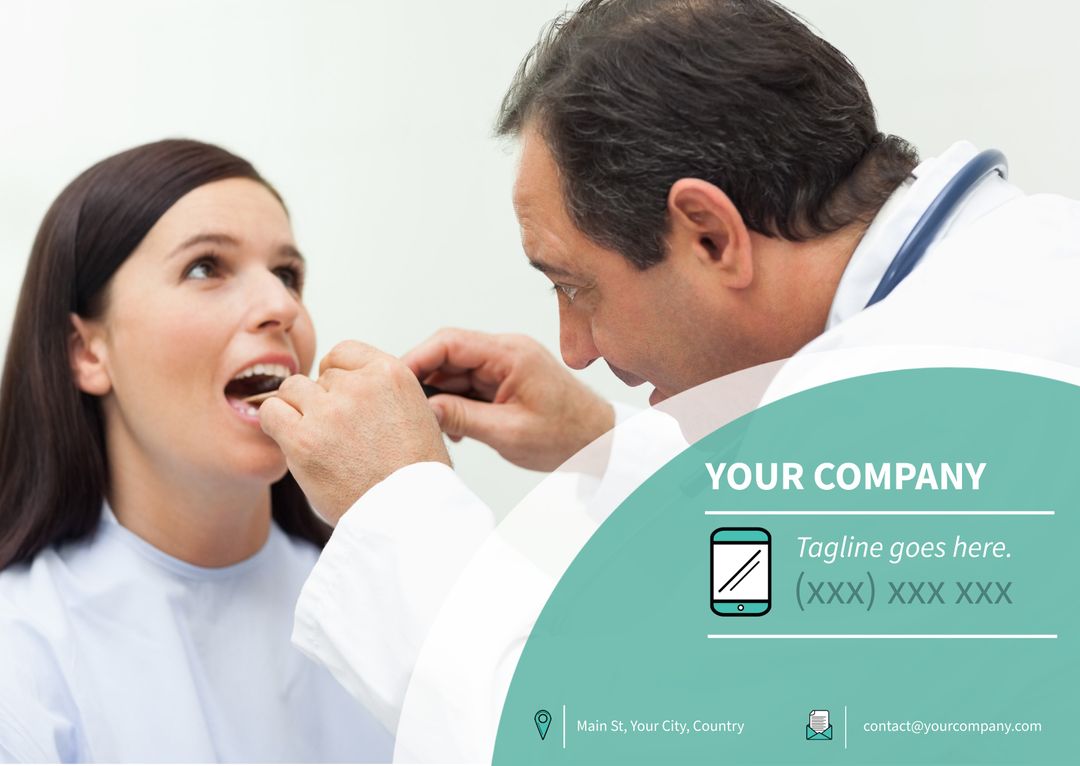 Dentist Performing Oral Examination on Female Patient in Clinic