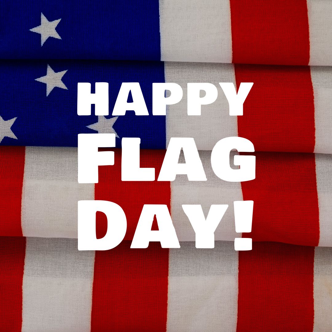 Happy Flag Day Celebration Over American Flag Pattern