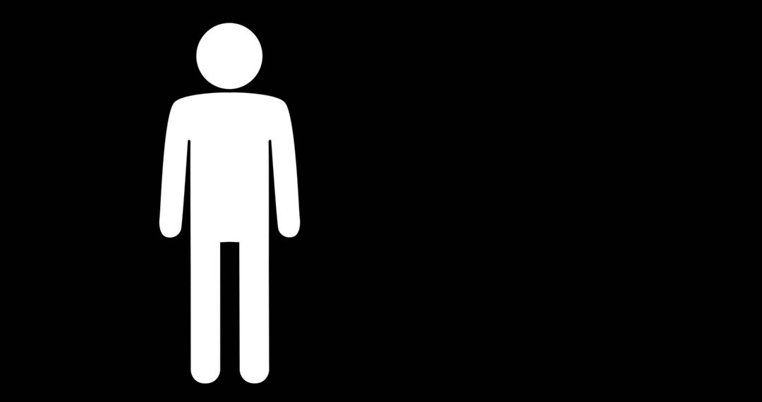 Minimalist Man Icon on Black Background for Digital Use