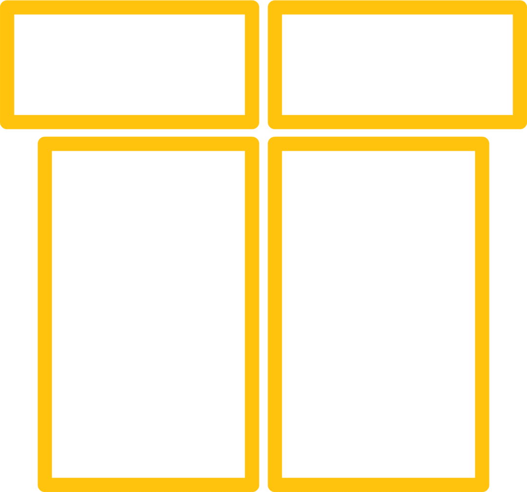 Yellow Geometric Shapes on Transparent Background for Design