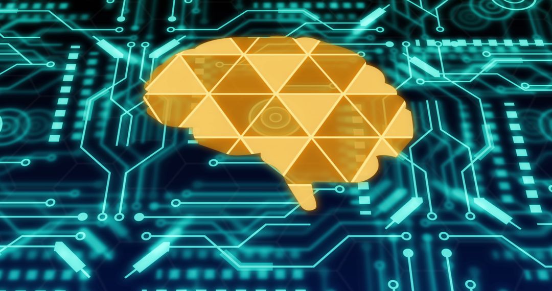 Digital brain ai concept with circuit network