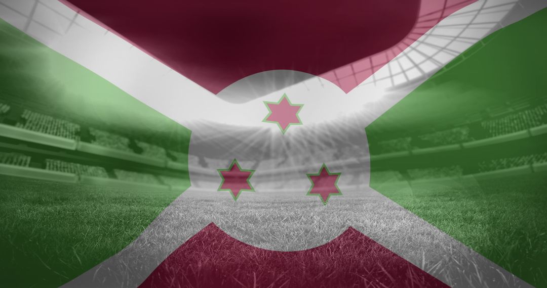 Burundi Flag Superimposed Over Sports Stadium - Free Images, Stock Photos and Pictures on Pikwizard.com