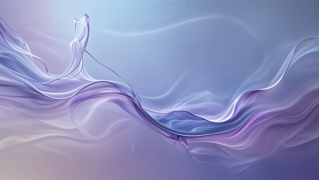 Abstract Fluid Ribbons in Lavender and Blue Tones
