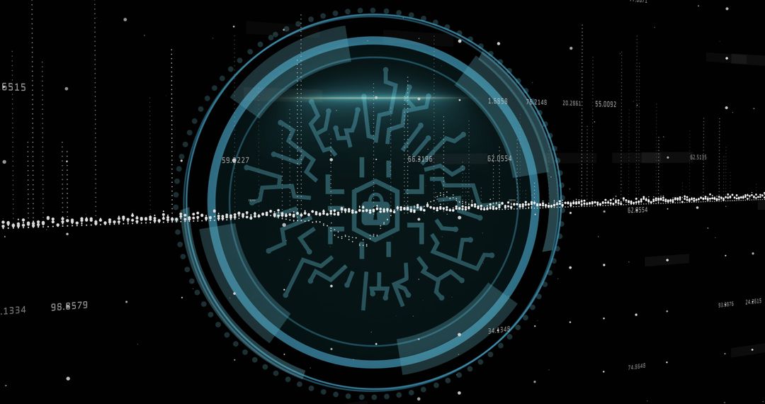Futuristic Digital Padlock with Data Security Interface