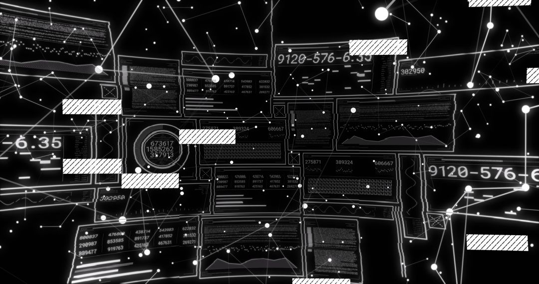 Advanced Data Processing Digital Interface Black Background